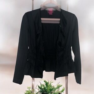 Sunny Leigh Black Ruffled Blazer